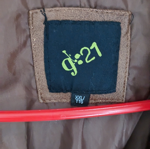 G21 faux leather jacket brown med/large - Picture 2 of 5